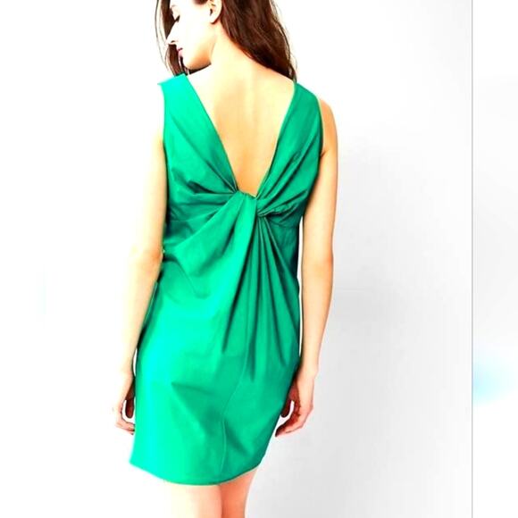 GAP Emerald Green Cotton Knott Back Mini Dress Size Small - Picture 1 of 5